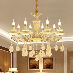 European Style Atmosphere Zinc Alloy Crystal Living Room Bedroom Home Chandelier