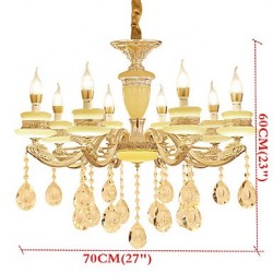 European Style Atmosphere Zinc Alloy Crystal Living Room Bedroom Home Chandelier