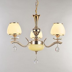 Modern/Contemporary Electroplated Feature for Crystal Metal Living Room Bedroom Dining Room Study Room/Office Chandelier