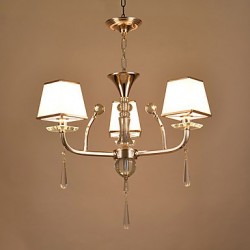 Modern/Contemporary Electroplated Feature for Crystal Metal Living Room Bedroom Dining Room Study Room/Office Chandelier