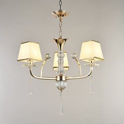 Modern/Contemporary Electroplated Feature for Crystal Metal Living Room Bedroom Dining Room Study Room/Office Chandelier