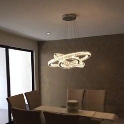 LED Crystal Pendant Lights Modern Lighting Three Rings D406080 K9 Large Crystal Hotel Ceiling Light Fixtures