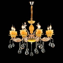 Traditional/Classic Zinc Alloy Feature for Crystal Mini Style Metal Living Room Bedroom Study Room/Office 8 Bulbs Chandelier