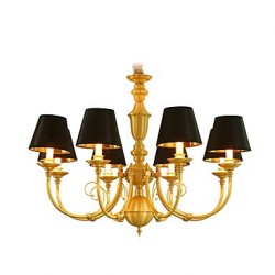 Chandelier Traditional/Classic Country Brass Feature for LED Mini Style Metal Living Room Bedroom Dining Room Study Room/Office 8 Bulbs