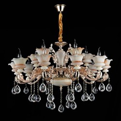 Pendant Light Zinc Alloy Feature for Crystal Mini Style Metal Indoors Hallway Shops/Cafes 15 Bulbs