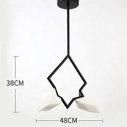 2 Light Post Modern Metal with Glass Peach Chandelier Lamp for the Bedroom / Canteen Room / Bar / Coffee Room Decorate Pendant Lamp