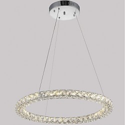 Modern Ring Crystal Ceiling Pendant Lights LED Crystal Chandeliers Light Indoor Lighting Lamps Fixtures Dimmable with Remote Control