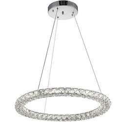 Modern Ring Crystal Ceiling Pendant Lights LED Crystal Chandeliers Light Indoor Lighting Lamps Fixtures Dimmable with Remote Control