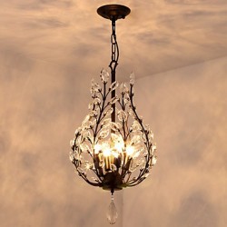 4Lights Crystal Chandelier Modern/Contemporary Traditional/Classic Rustic/Lodge Vintage Retro Lantern Country Antique Brass Feature