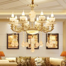 European Style Atmosphere Zinc Alloy Crystal Living Room Bedroom Home Chandelier P