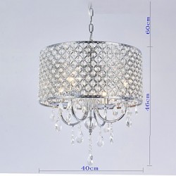 Drum Chandelier Crystal Modern 4 Lights