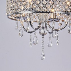 Drum Chandelier Crystal Modern 4 Lights