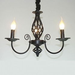 European Style Chandeliers 3 Light Restaurants Chandeliers Simple Bedroom Lights Creative Iron Candles Lamps