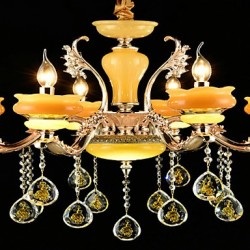 Chandelier Zinc Alloy Feature for Crystal Mini Style Metal Living Room Bedroom Study Room/Office 8 Bulbs