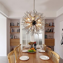 Modern Chandeliers Firework led Vintage Wrought Iron With 8 Lights Chandelier Island Pendant Lighting Living Room Bedroom Dining Room Ceiling Light