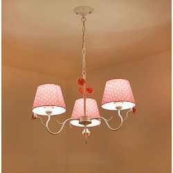 Chandelier Artistic Country Painting Feature for Designers Metal Bedroom Girls Room Shops/Cafes 3 Bulbs