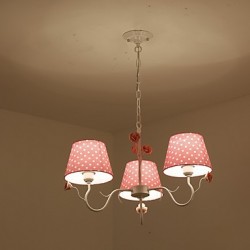 Chandelier Artistic Country Painting Feature for Designers Metal Bedroom Girls Room Shops/Cafes 3 Bulbs