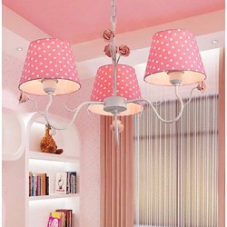 Chandelier Artistic Country Painting Feature for Designers Metal Bedroom Girls Room Shops/Cafes 3 Bulbs