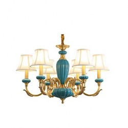 All Copper Chandelier Jade Decorative Living Room Chandelier 6