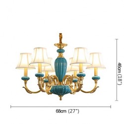 All Copper Chandelier Jade Decorative Living Room Chandelier 6