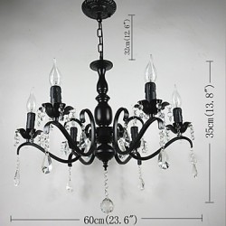 Living Room Chandelier Simple Crystal Iron Candle Lights Living Room Decoration Lamps Lighting