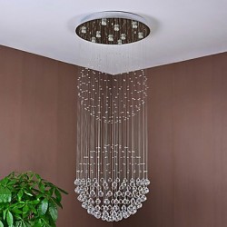 LED Crystal Ceiling Pendant Light Indoor Chandeliers Home Hanging Lighting Lamps Fixtures with 5W LED WARM WHITE Bulbs