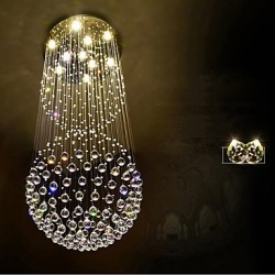 LED Crystal Ceiling Pendant Light Indoor Chandeliers Home Hanging Lighting Lamps Fixtures with 5W LED WARM WHITE Bulbs