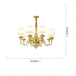 All Copper Chandelier Jade Decorative Living Room Chandelier E