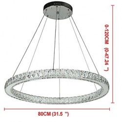 Dimmable Round Ring LED Ceiling Pendant Light Modern Chandeliers Lighting Indoor Lamp with Remote Control