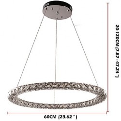 Modern Ring Crystal Pendant Lights LED Crystal Chandeliers Ceiling Light Indoor Lamps Fixtures Dimmable with Remote Control