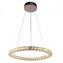 Modern Ring Crystal Pendant Lights LED Crystal Chandeliers Ceiling Light Indoor Lamps Fixtures Dimmable with Remote Control