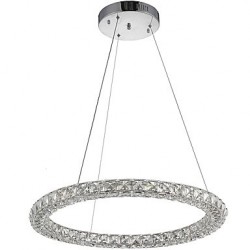 Modern Ring Crystal Pendant Lights LED Crystal Chandeliers Ceiling Light Indoor Lamps Fixtures Dimmable with Remote Control