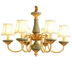 All Copper Chandelier Jade Decorative Living Room Chandelier 6A