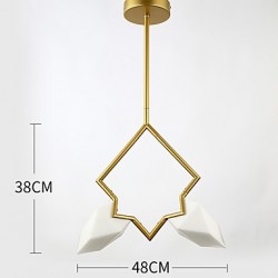 2 Light Post Modern Metal with Glass Peach Chandelier Lamp for the Bedroom / Canteen Room / Bar / Coffee Room Decorate Pendant Lamp