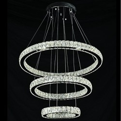 Dimmable Modern Ceiling Crystal Chandeliers Indoor LED Pendant Lights Ring Lighting 67.5 W with Remote Control