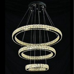 Dimmable Modern Ceiling Crystal Chandeliers Indoor LED Pendant Lights Ring Lighting 67.5 W with Remote Control