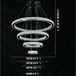 Dimmable LED Lighting Indoor Modern Ceiling Pendant Light Chandeliers Lighting Fixtures with Remote Control