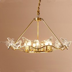 Modern/Contemporary Brass Feature for Designers Metal Living Room Dining Room Study Room/Office Chandelier