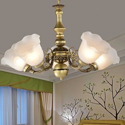 Traditional/Classic Painting Feature for Mini Style Metal Living Room Bedroom Dining Room Study Room/Office Kids Room Chandelier