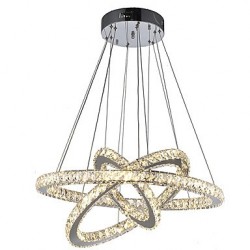 Dimmable LED Pendant Light Modern Remote Control Crystal Chandelier ...