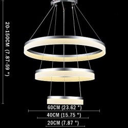 Round LED Chandelier Lights Lighting Modern Acrylic Lamps Luxurious Three Rings Ceiling Light Fixtures 204060