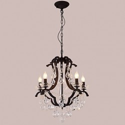 5 Lights Crystal Chandelier Modern/Contemporary Traditional/Classic Rustic/Lodge Vintage Retro Lantern Drum Country Painting