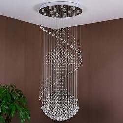 Modern LED Crystal Ceiling Pendant Light Indoor Chandeliers Home Hanging Lighting Lamps Fixtures with 5W LED WARM WHITE Bulbs