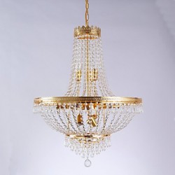 Traditional/Classic Electroplated Feature for Crystal Mini Style Metal Living Room Dining Room Hallway 9 Bulbs Chandelier