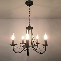 European Style Simplified Chandelier Bedroom Restaurant Wrought Iron Candle Lamp Living Room Lamp Decorative Lamp