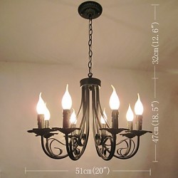 European Style Simplified Chandelier Bedroom Restaurant Wrought Iron Candle Lamp Living Room Lamp Decorative Lamp