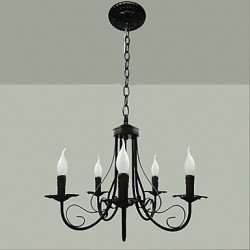 European Style Simplified Chandelier Bedroom Restaurant Wrought Iron Candle Lamp Living Room Lamp Decorative Lamp