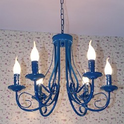 European Style Simplified Chandelier Bedroom Restaurant Wrought Iron Candle Lamp Living Room Lamp Decorative Lamp