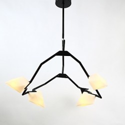 Five Light Post Modern Metal with Glass Peach Chandelier Lamp for the Bedroom / Canteen Room / Bar / Coffee Room Decorate Pendant Lamp