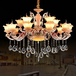 Pendant Light Zinc Alloy Feature for Crystal Mini Style Metal Indoors Hallway Shops/Cafes 15 Bulbs